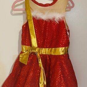 Girls red figure skating dress size 10-12